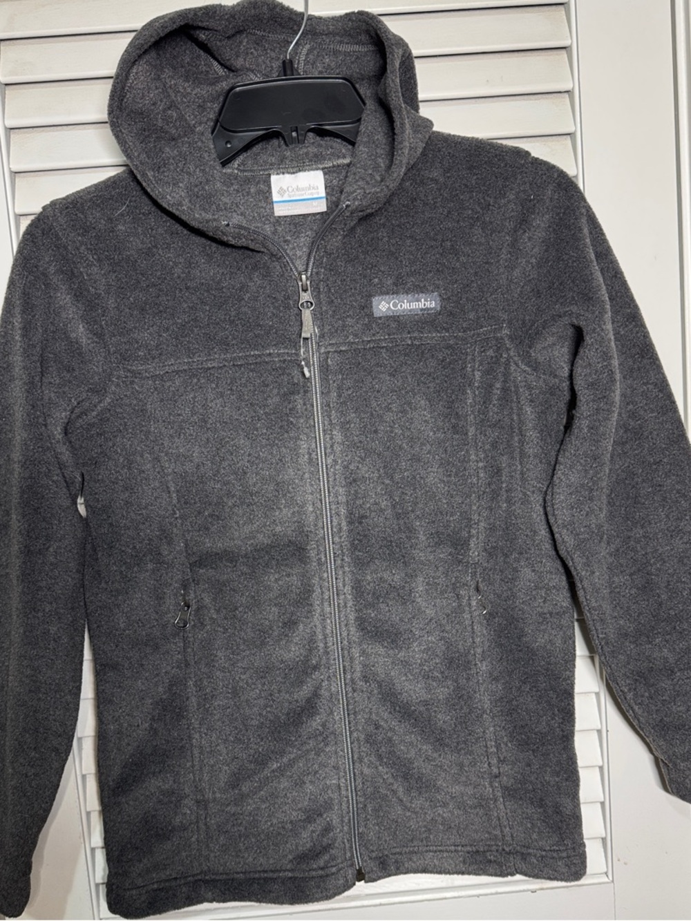 Columbia Kids Dark Gray Full-Zip Hooded Fleece Jacket